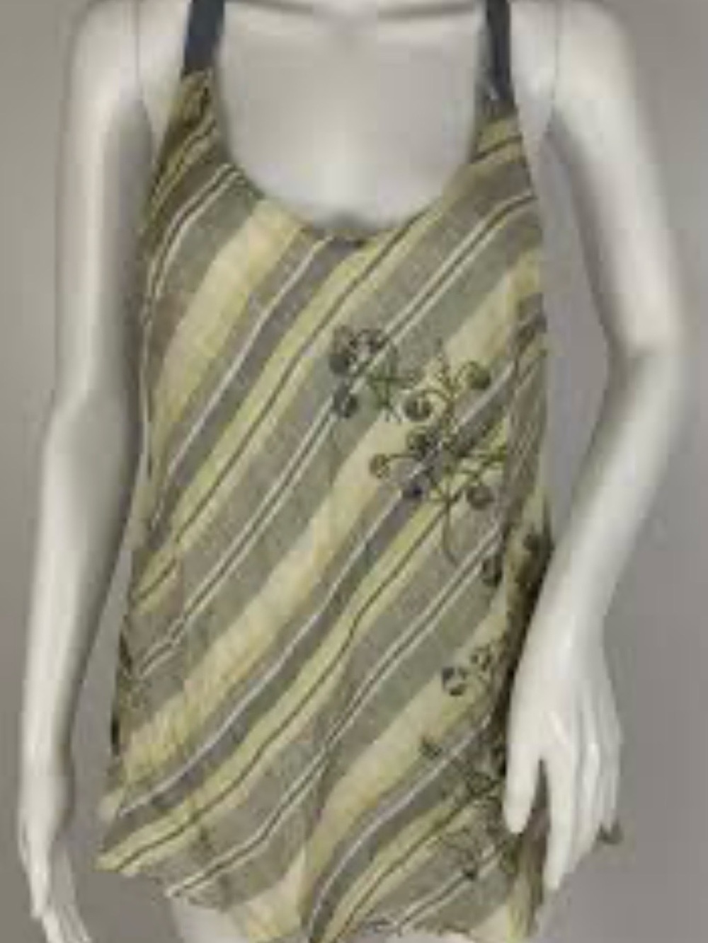 Free People Diagonal Striped Halter Camisole in Yellow and Gray